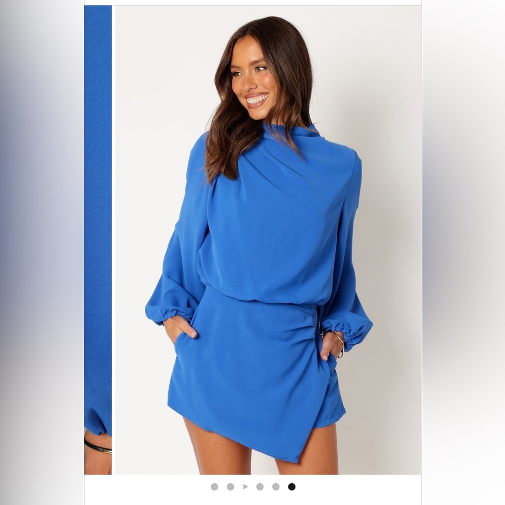 Petal & Pup Royal Blue Long Sleeve Mini Dress